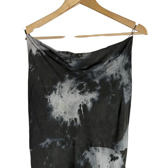 Samsoe Applesi Dark Blue Moody Tie Dye Cowl Neck Long Viscose Slip Dress S - Picture 7 of 14